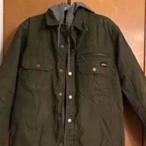 Dickies Dark Green Military Jacket with Gray Hood - Picture 1 of 1